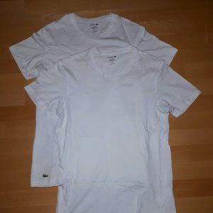 Lacoste Essential Egyptian Cotton Crewneck T-shirt White Small - Medium (x2)